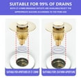 thumbnail image 3 of RuiJiao Bathroom Sink Stopper - Stainless Steel Bounce Drain Filter, Pop Up Drain Stopper, Sink Drain Plug with Anti-Clogging Strainer, Bullet Core Push Type Sink Stopper, 3 of 5