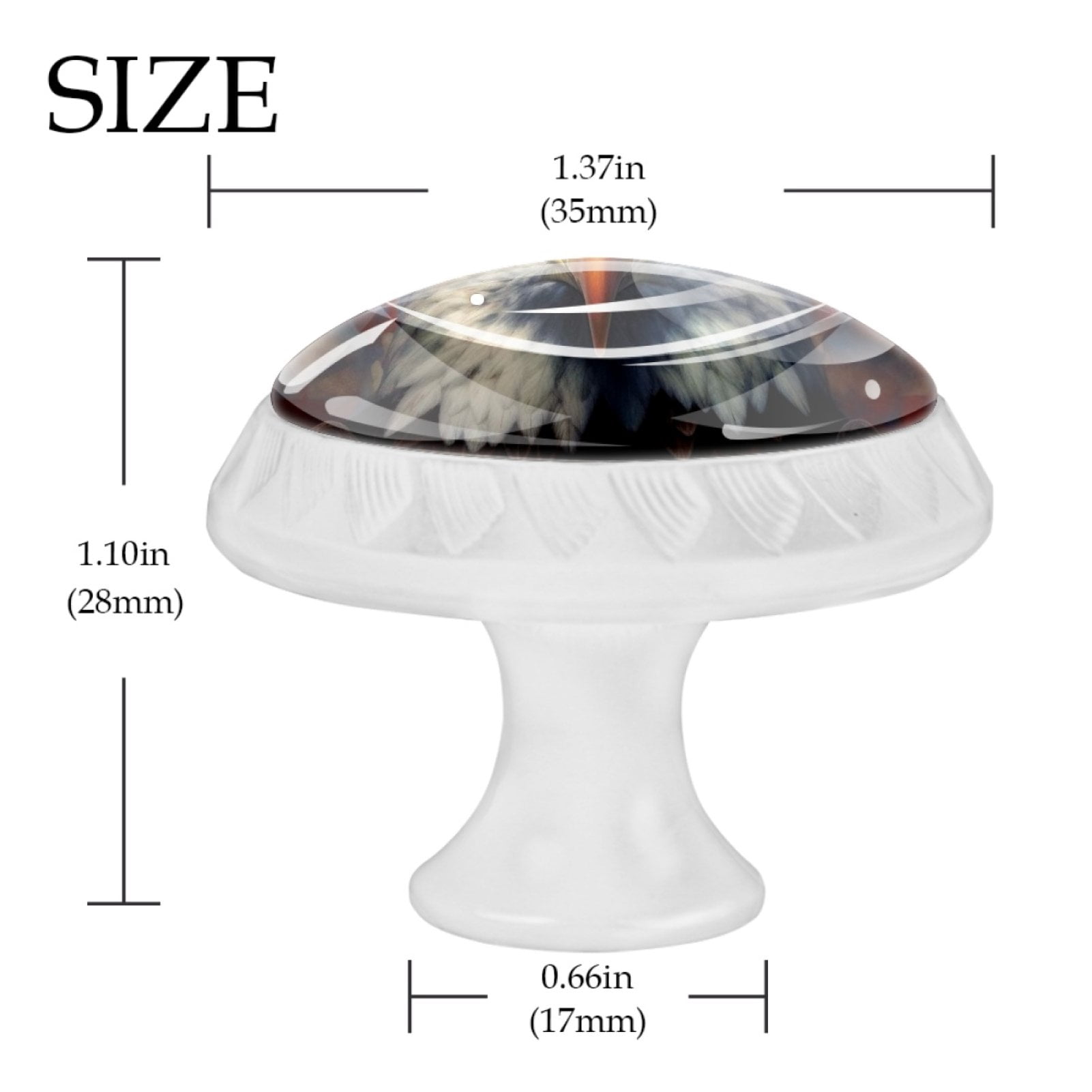 4 Pcs Eagle and American Flag Knobs for Kitchen Cabinet Cupboard Dresser Bookcase Drawer Pulls Handles Round Home Decor