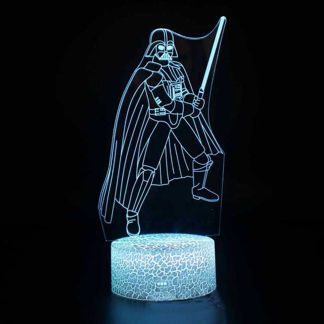 Lámpara de ilusión LED 3D con luz nocturna, tema de Darth Vader