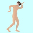 thumbnail image 5 of Mercatoo Kids Full Body Unitard 𝗢ne-Piece Long Sleeve Footed Jumpsuit Turtleneck Stretchy Leotard Gymnastics Catsuit, 5 of 6