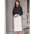 thumbnail image 3 of DARING DIVA Women's Side Pockets Pencil Skirt with High Waist and Split Back L Cream White, 3 of 7