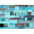 thumbnail image 1 of Ahgly Company Indoor Rectangle Patchwork Light Blue Transitional Area Rugs, 2' x 5', 1 of 4