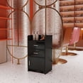 thumbnail image 3 of Aukfa Locking Salon Storage Cabinet for Hair Stylist with 2 Drawer - Black, 3 of 8
