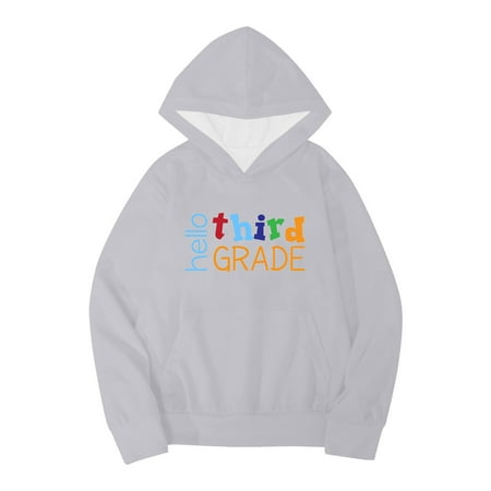 

Kids Boys Girls Autumn WInter School Season Third Grade Letter Printed Long Sleeve Hoodie Warm and Comfortable Tops Children s Clothing Teenager Sweater Girls Hoodie Size 6 Boys Hoodie Thin Boys