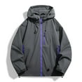 thumbnail image 3 of Hiking Jackets for Men 2025 Lightweight Casual Long Sleeve Zip Up Hooded Jacket with Pockets Outerwear Coat, 3 of 4