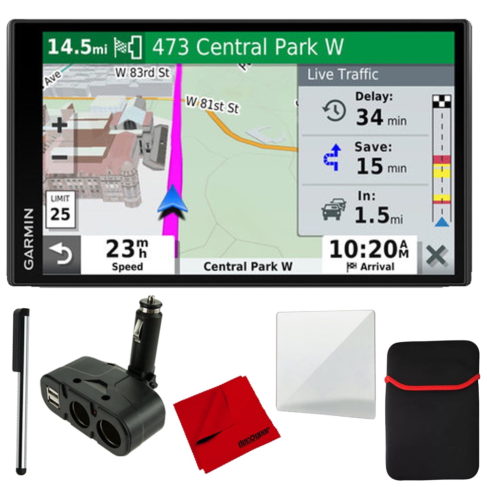 Garmin DriveSmart 65 & Traffic with Included Cable & 4 Port USB/DC Car