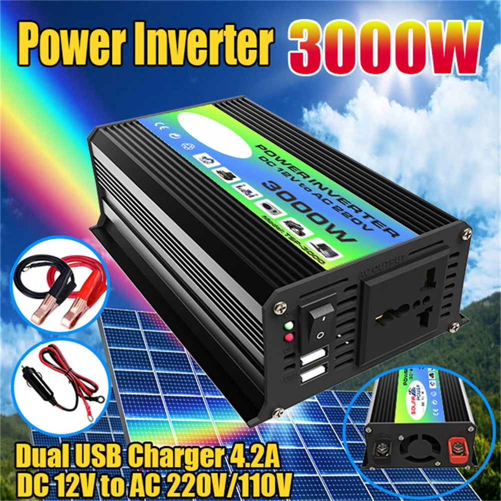 Mosiee Pure Sine Wave Inverter 3000W Boat Car Converter Power Inverter Dc 12V To Ac 110V/220V Invertor Usb Car Power Inverter