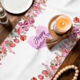 thumbnail image 3 of Mother's Day Table Runner 72 Inches, Spring Watercolor Flowers Purple Love Heart Bed Runner Dresser Scarves Tabletop for Indoor Outdoor Parties/Ceremony/Banquet, 18" x 72", 3 of 9