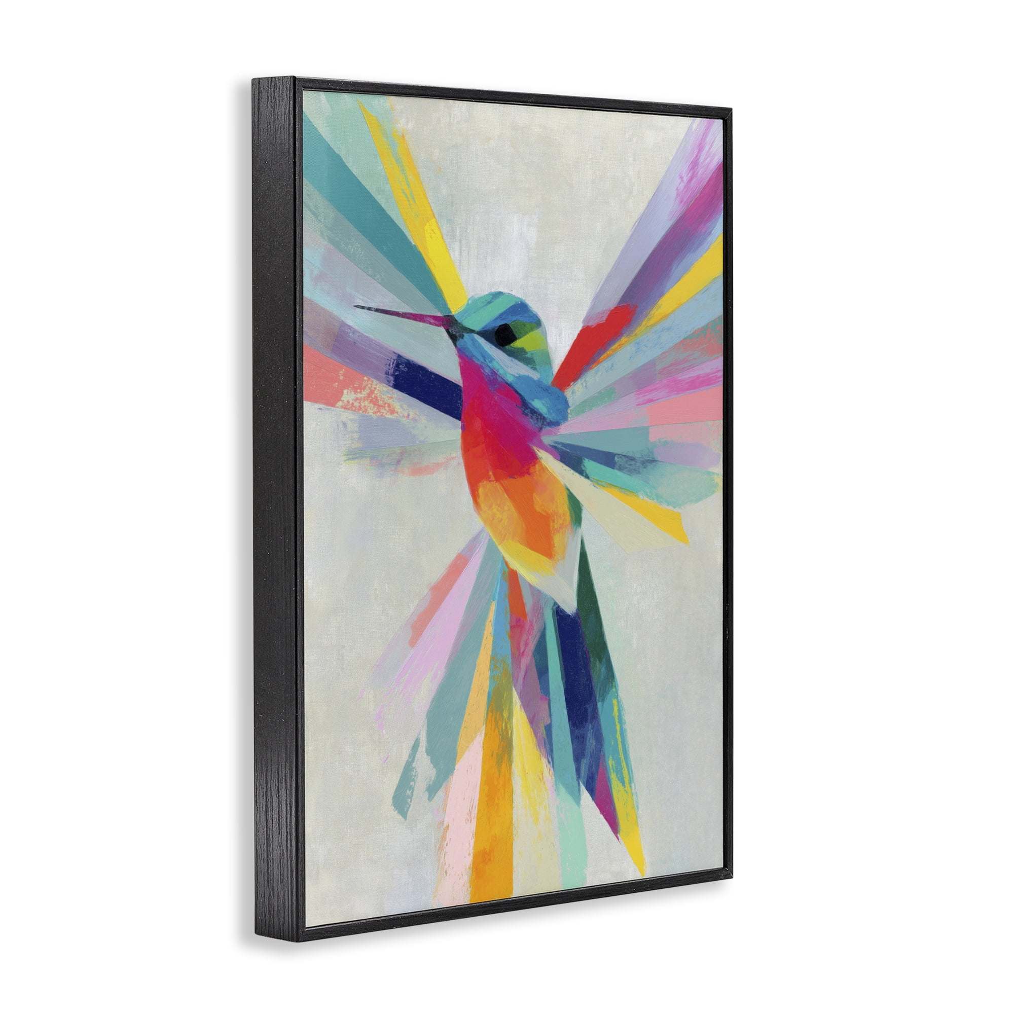 Stupell Industries Rainbow Winged Hummingbird Black Framed Giclee Art, design by Chromatic Storm Studio