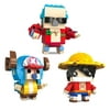 One Piece Series Anime Building Blocks, Brick Mini Building Toys, 3 One Piece Main Characters Model Figures Set, Creative Anime Figure Bricks Toys Birthday Gifts for Kids&Fans
