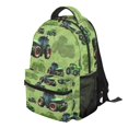thumbnail image 2 of Jeiento Kids School Backpack, Water-Resistant Lightweight Bookbag with Adjustable Straps, Multiple Organizer Pockets for Boys Girls, 16 Inch for Elementary School, Green Tractor, 2 of 7