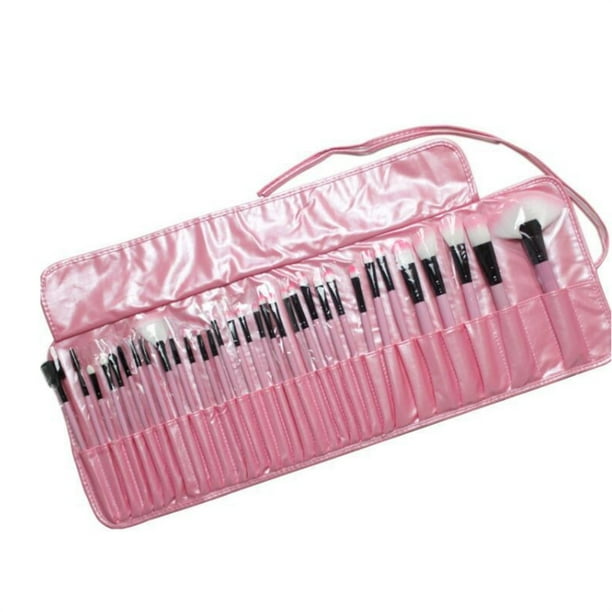 Juego de 32 brochas de maquillaje con mango de plástico y bolsa para brochas Brochas de maquillaje Herramientas de maquillaje