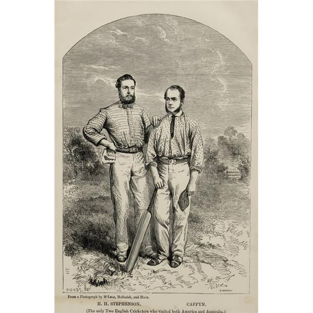 Posterazzi Stephenson & Caffyn HH Stephenson, 1833-1896 William Caffyn, 1828-1919 Anglais Cricketers les Deux Seuls Anglais Cricketers Qui Ont Visité à la Fois l'Amérique et Australie Imprimer d'Un