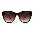 thumbnail image 2 of Timeless Classic Slick Oversize Cat Eye Mod Chic Plastic Sunglasses Black Flower Brown, 2 of 4