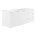 thumbnail image 1 of Pemberly Row Meuble-Lavabo de Salle de Bain Moderne en Bois à Lavabo Simple, Blanc, 1 of 8