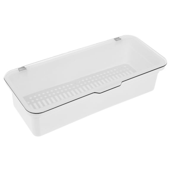 Utensil Organizer with Lid Plastic Silverware Tray Cutlery Storage Box Chopsticks Holder Kitchen Drawer Organizer for Cutlery and Utensils
