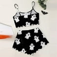 thumbnail image 4 of Hpapadks Halloween Pajamas for Women Cute Spaghetti Strap Camisole Tops and Shorts 2 Piece Sleepwear Nightwear Pjs Sets for Women White, 4 of 5