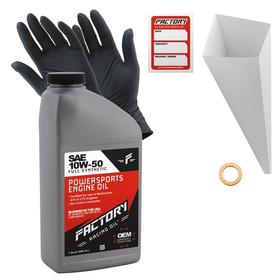 Factory Racing Parts 10W50 Oil Change Kit compatible with Husqvarna TC125 TC250 2014-2022, TC250R 2013-2014, TE250 2014-2017 - 1 Quart