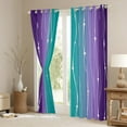 thumbnail image 2 of Erosebridal Teal and Purple Gradient Curtains Watercolor Ombre Blackout Curtains, Abstract Aesthetic Curtains & Drapes Wave Line and Dots Window Treatments, Geometry Bedroom Curtains Bedroom Decor, 2 of 5