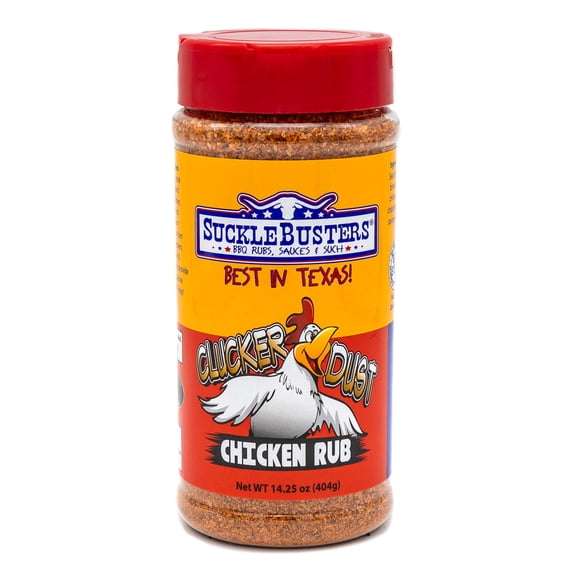 SuckleBusters Clucker Dust: Best Sweet & Spicy Chipotle Pepper Chicken Seasoning, Medium Heat, Gluten-Free, No MSG Shaker (14.5oz)