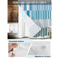thumbnail image 3 of No Hook Cloth Fabric Shower Curtain with Snap in Liner, Colorful Stripe Waterproof Shower Curtains Set with See Through Top Window, Modern Teal Blue Green Vertical Striped Bath Curtains 66"x72", 3 of 6