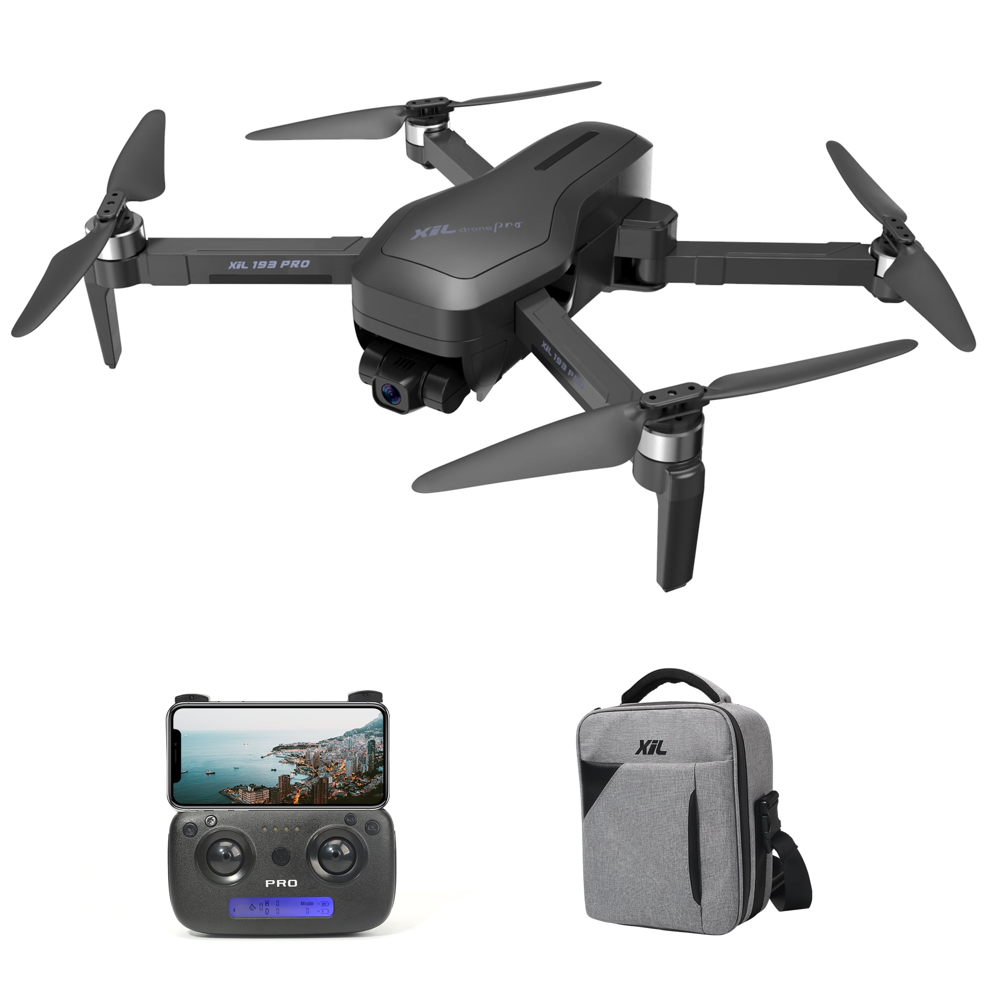 Follow Me,2 Batteries and Storage Bag FPV Quadcopter Foldable for Beginners with Brushless Motor Holy Stone HS510 GPS Drone for Adults with 4K UHD Wifi Camera Return Home Grey
