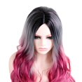 thumbnail image 3 of Perruque Dégradée Blanche Rose Grande Vague Cheveux Longs Mode Perruque Style Coiffe, 3 of 5