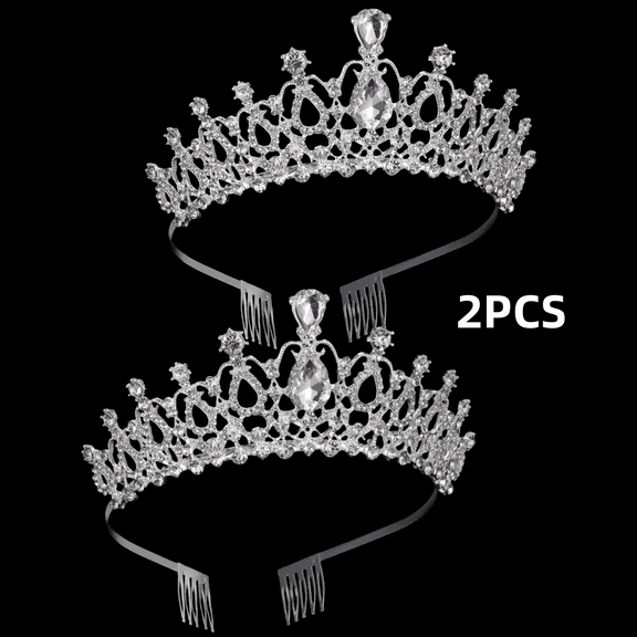Tiara Crown for Women, Headband Hair Accessories for Birthday Wedding Party Costume Silver
