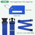 thumbnail image 3 of 4-Sets Luggage Straps TSA Approved, Luggage Straps Suitcase Tags Set Adjustable Suitcase Belt [Dark Blue], 3 of 7