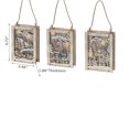 thumbnail image 2 of Led Wooden Square Scenic Hanger - Set of 3, 2 of 3