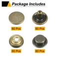 thumbnail image 3 of Uxcell 60Set Press-Stud Cap Button 12.5mm Metal Snap Fastener for Canvas, Bronze, 3 of 7