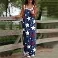 thumbnail image 2 of Cavosen Womens Jumpers and Rompers Fourth of July Plus Size Loose Linen Sleeveless Patriotic Jumpsuits High Waist Wide Leg Long Overalls with Pocket Star and Stripe Work Rompers, 2 of 5