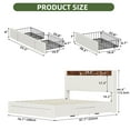 thumbnail image 6 of Dextrus King Size Storage Bed Frame, Platform Bed with Upholstered Headboard, LED Light, Charging Station, and 4 Drawers, No Box Spring Needed - Beige, 6 of 9