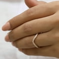 thumbnail image 2 of JEWELEGANT Round Brilliant Cut Moissanite Curved Wedding Band , Stackable Anniversary Ring for Women, 2 of 8