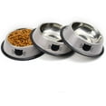 thumbnail image 1 of Stainless Steel Cat Bowls, Food And Water Cat Dishes Non Slip Stackable Pet Bowl For Cat, Kitten,3 Pack - Grey, 1 of 5