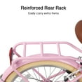 thumbnail image 3 of Glerc Missy 24" Girl Cruiser Kids Bike Shimano 6-Speed Teen Hybrid City Bicycle with Rack for Youth Ages 7 8 9 10 11 12 13 14 Years Old Wicker Basket & Lightweight, Pink, 3 of 14