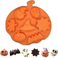 thumbnail image 1 of Moldes de silicona de Halloween, molde de chocolate de Halloween Calabaza de silicona Sombrero de bruja Fantasma Calavera Murciélago Forma Moldes Diy Molde para hornear para la fiesta de Halloween, kaili Sencillez, 1 of 5