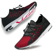 vibdiv Mens Water Shoes - Sports Aqua Shoes Lightweight Outdoor Quick Drying Red 8.5
