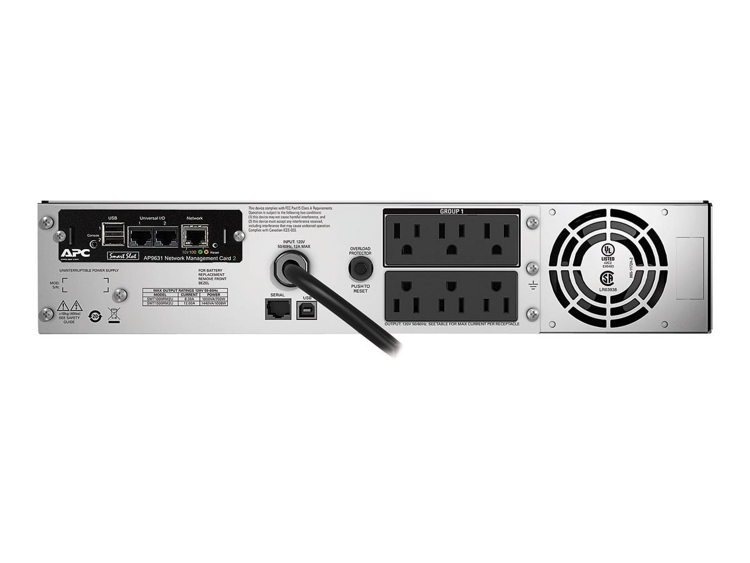 APC 1500VA Smart UPS with SmartConnect, SMT1500RM2UCNC Rack Mount UPS Battery Backup, Sinewave, AVR, Network Management Card, 120V, Line Interactive Uninterruptible Power Supply