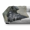 thumbnail image 3 of Black Crow Soft Flannel Fleece Throw Blanket, Macro Photography Style Close up Portrait of Bird with Blurred Backdrop, Cozy Plush for Indoor and Outdoor Use, 50" x 60", Multicolor, by Ambesonne, 3 of 6