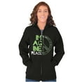 thumbnail image 5 of Vintage Hippy Imagine Peace Sign Unisex Plus Size Zip Hoodie Brisco Brands 5X, 5 of 6