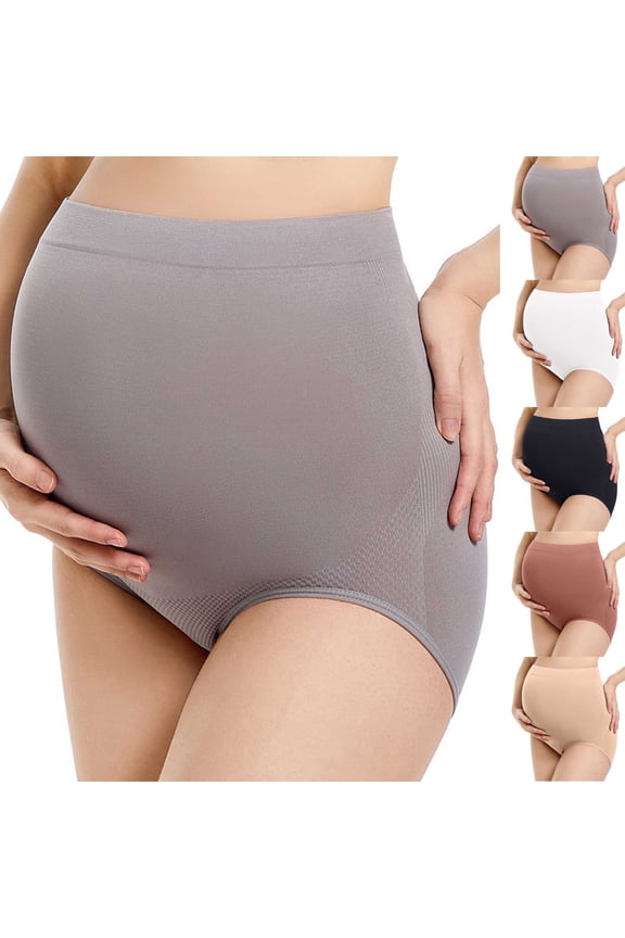Plus Size Maternity Panties for Pregnancy, Women's Maternity High Waist Underwear Pregnancy Seamless Soft Panties Over Bump Fall Winter