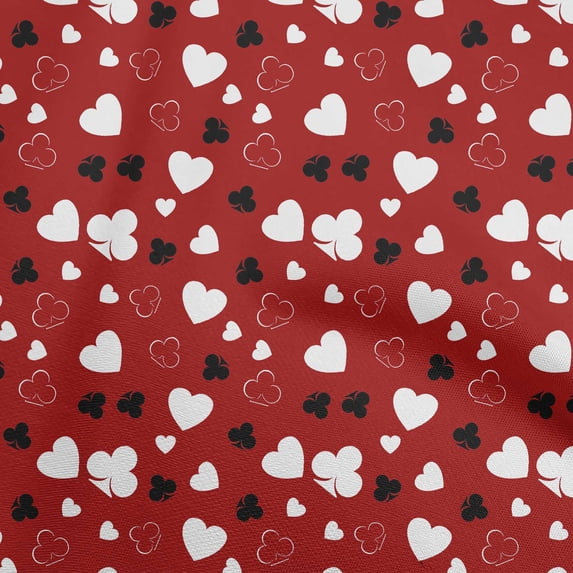 oneOone Viscose Jersey Red Fabric Poker Card Dress Material Fabric Print Fabric By The Yard 60 Inch Wide