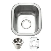 Houzer Club 13 in Stainless Steel Undermount Single Bowl Bar Sink with Strainer and Grid - CS-1307-C