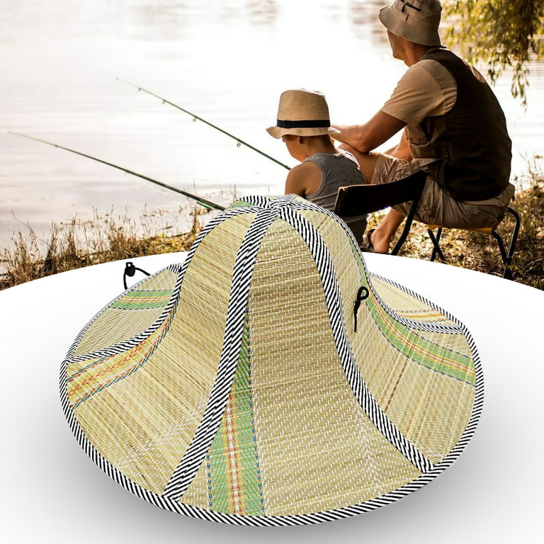LeKY Fishing Hat Folding Sun Protection Black Drawstring Wide Brim