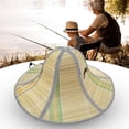 thumbnail image 2 of Foldable Straw Hat Fashion Portable Rattan Black Drawstring Wide Brim Unisex Fisherman's Cap Straw Cap for Fishing, Hiking, Camping, 2 of 8