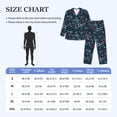 thumbnail image 4 of Fuzoiu Navy Blue Geometric Print Men's Long-Sleeved Pajama,Lounge Button Down Nightwear,Mens Notch Collar Pajama Set -Medium, 4 of 7