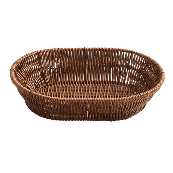 Wicker Bread Basket, Tabletop Food Serving Trays, Handwoven Storage Basket Bin for Fruit in Home Restaurant & Bakery A