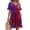 Purple Pink, variant on V Neck Aline Dresses for Women Ruffle Short Sleeve Dress Summer Casual Flowy Floral Sundress