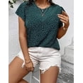 thumbnail image 4 of Women's Plus Size Polka Dot Short Sleeve T-Shirt - Summer Casual Crewneck Top - Fashion Comfort Tee, 4 of 6